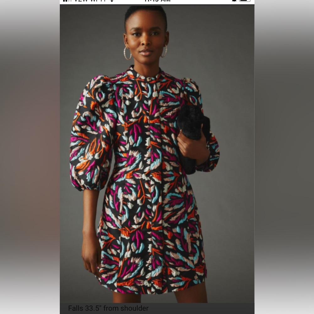 Essentiel Antwerp Cure Puff-Sleeve Dress Size XS